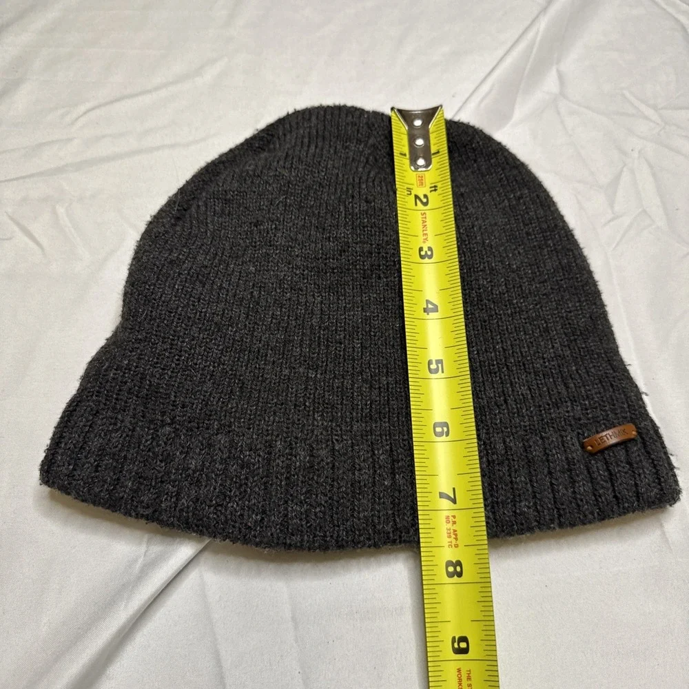 LETHMIK Knit Beanie Hat Charcoal Gray Marl‎ Ribbed Cuff Winter Skull Cap Mens